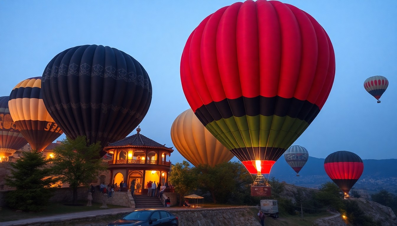 Kapadokya sıcak hava balonları ve peri bacaları